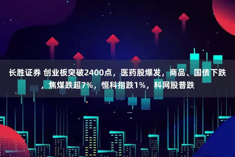 长胜证券 创业板突破2400点，医药股爆发，商品、国债下跌，焦煤跌超7%，恒科指跌1%，科网股普跌